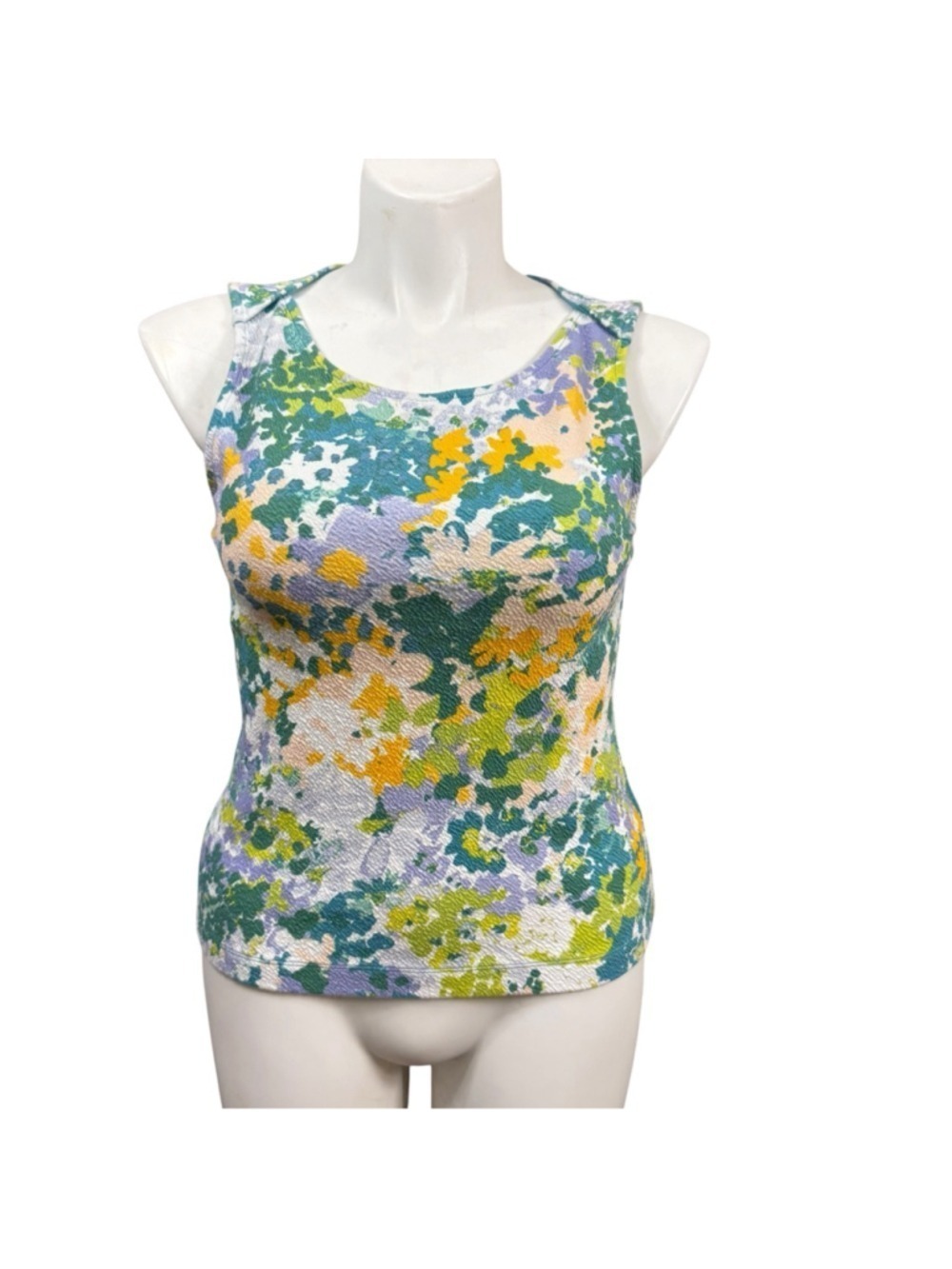 Maeve by Anthropologie Floral Tank Top Textured Sleeveless Medium